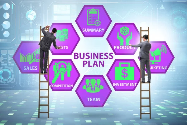 Üzleti terv koncepció az üzletemberrel — Stock Fotó