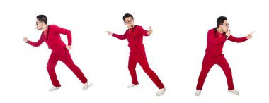 Beyaz ıslık çalan komik sporcu.