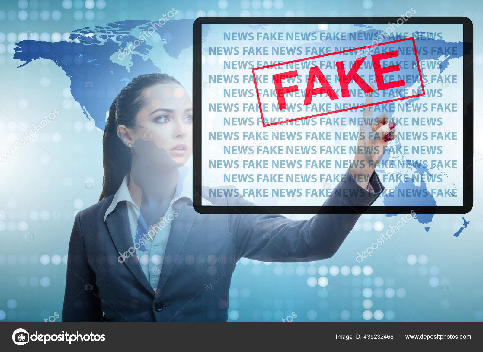 Fake news concept in information manipulation concept Stock Photo by