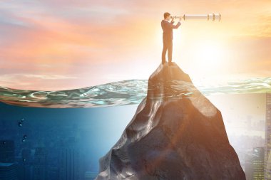 Hava tahminleri ve iş planlama konsepti işadamı