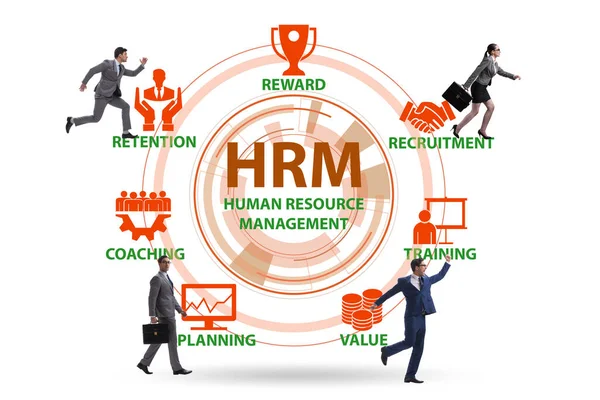 HRM - Humánerőforrás menedzsment koncepció üzletemberrel — Stock Fotó