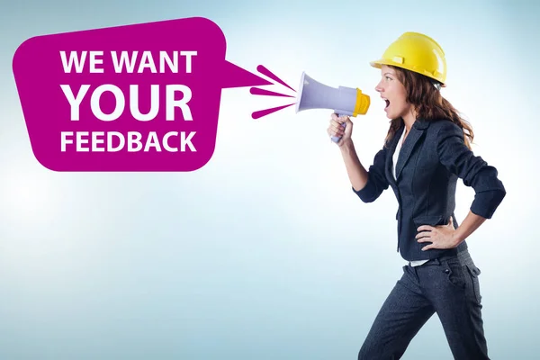 Concept of receiving feedback from customers — Stock Photo, Image