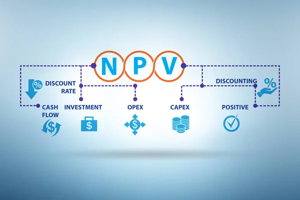 Концепция NPV - чистая текущая стоимость — стоковое фото