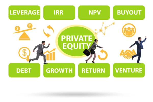 Empresário no conceito de private equity — Fotografia de Stock