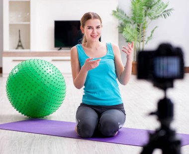 vlog için spor blogcusu kayıt videosu