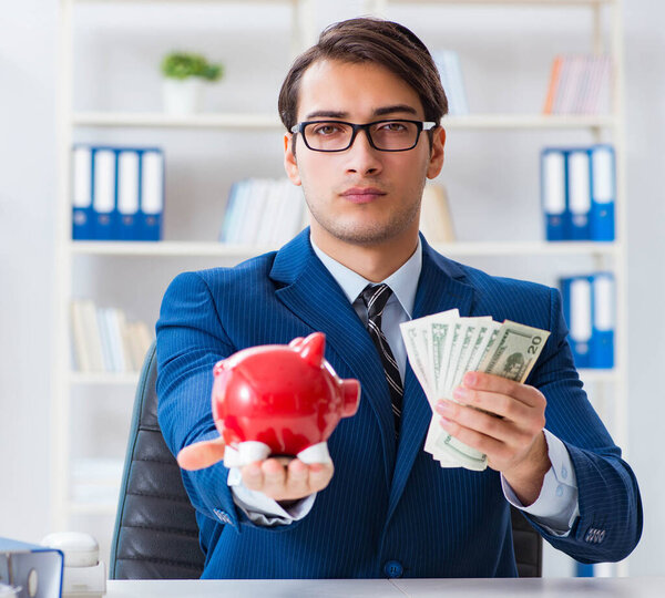 Businessman thinking about his savings during crisis