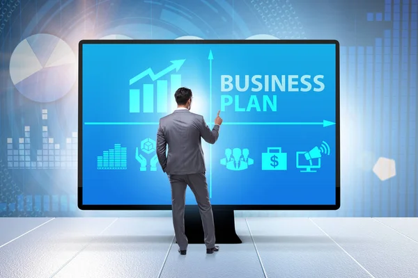 Business plan concept met zakenman — Stockfoto
