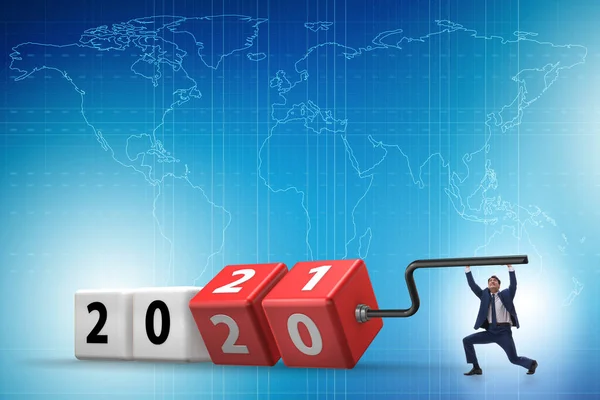 Begrip "veranderend jaar 2020-2021" — Stockfoto
