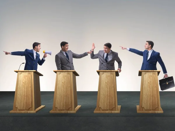 Politiker beteiligen sich an der politischen Debatte — Stockfoto