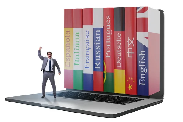 Online talen leren met zakenman — Stockfoto