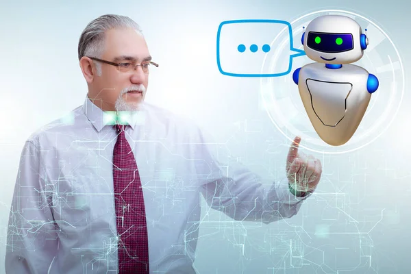 Concepto de bot de chat en la comunicación empresarial moderna — Foto de Stock