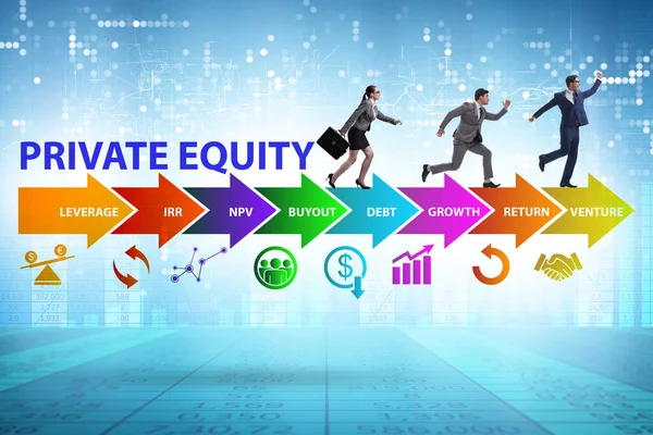 Empresário no conceito de private equity — Fotografia de Stock