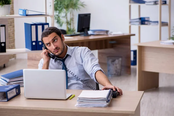 Junge männliche Buchhalterin arbeitet im Büro — Stockfoto