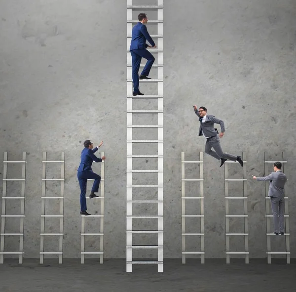 Competition concept with businessman beating competitors — Stock Photo, Image