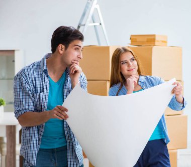 Genç aile planlama evi çizim ile yenileme