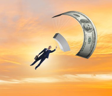 Altın Paraşüt Konseptinde İşadamı