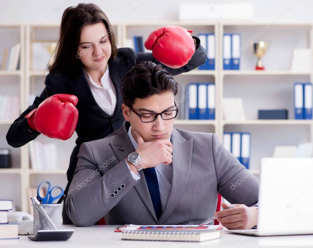 Office conflict between man and woman