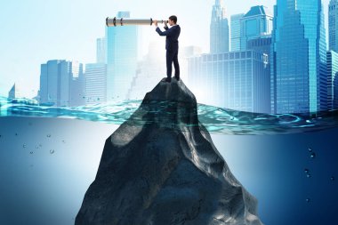 Hava tahminleri ve iş planlama konsepti işadamı