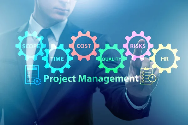 Concetto di project management con gli uomini d'affari — Foto Stock