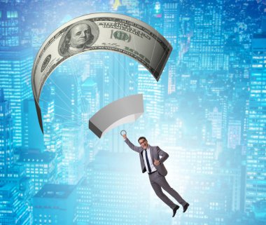 Altın Paraşüt Konseptinde İşadamı