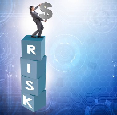 İş adamı risk altında ve iş konseptini ödüllendiriyor