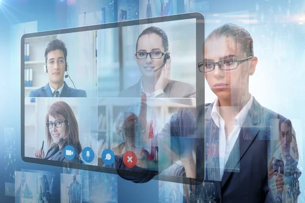 Concept of remote video conferencing during pandemic — Stock Photo, Image