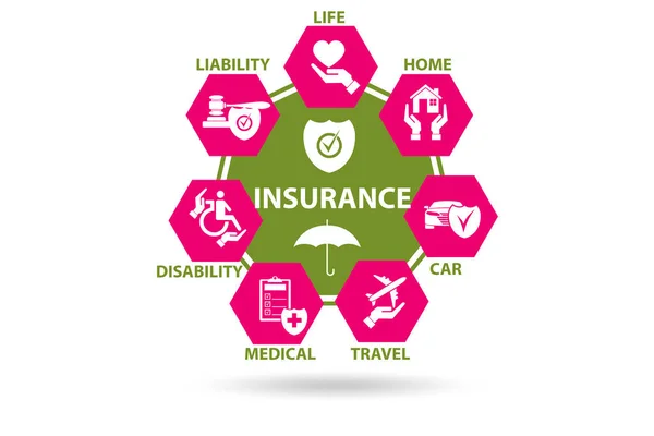 Illustration of various types of insurance — Stock Photo, Image