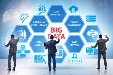 İş dünyası ile modern hesaplamada büyük veri konsepti çizimi