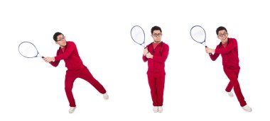 Beyaz tenisçi komik.