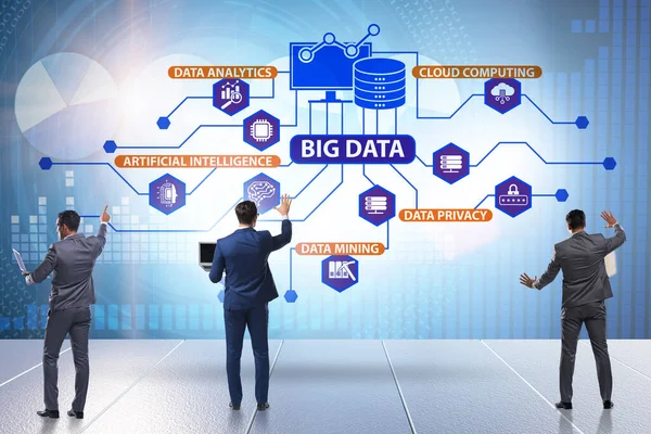 Big data concept illustraion in modern computing with businessma — Stock Photo, Image