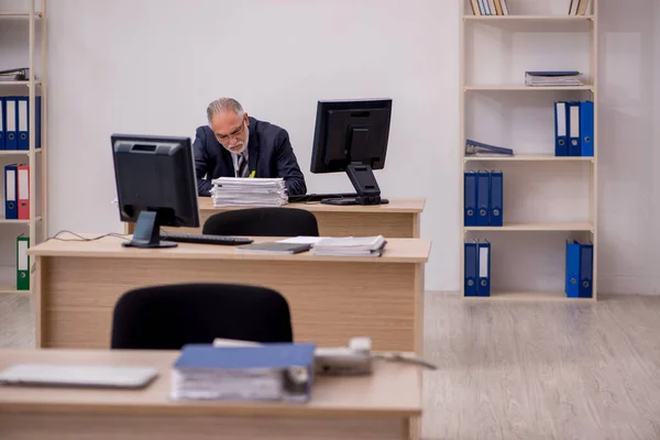 Empleado anciano de negocios sentado en la oficina —  Fotos de Stock