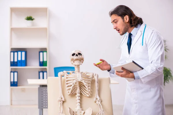 Crazy doctor examining dead patient