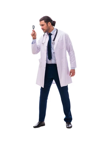 Młody lekarz izolowany na białym — Zdjęcie stockowe