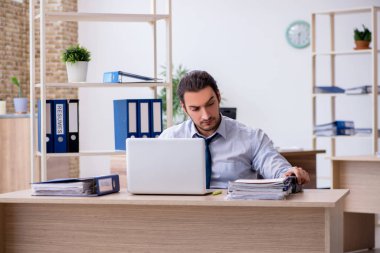 Ofiste çalışan genç bir muhasebeci.