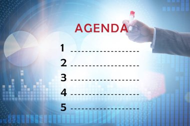 Birkaç öge ile toplantının gündemi