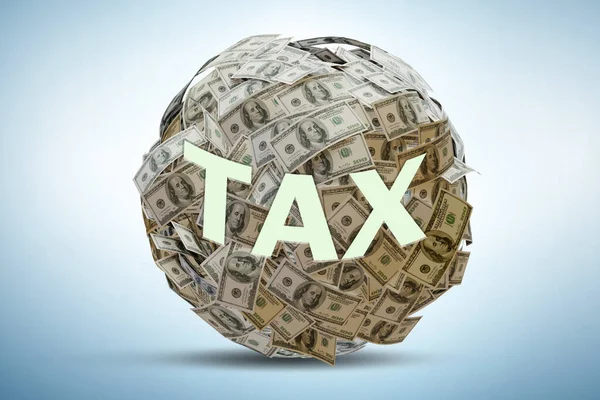 Conceito de imposto com bola dólar - - renderização 3d — Fotografia de Stock