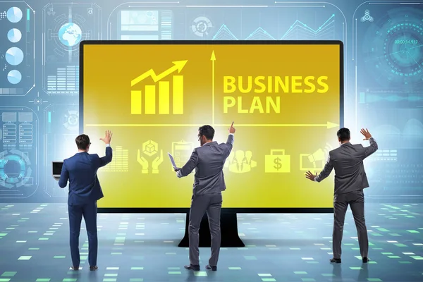 Business plan concept met zakenman — Stockfoto