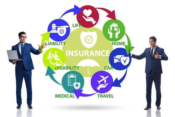 Begrip "verschillende soorten verzekeringen" — Stockfoto