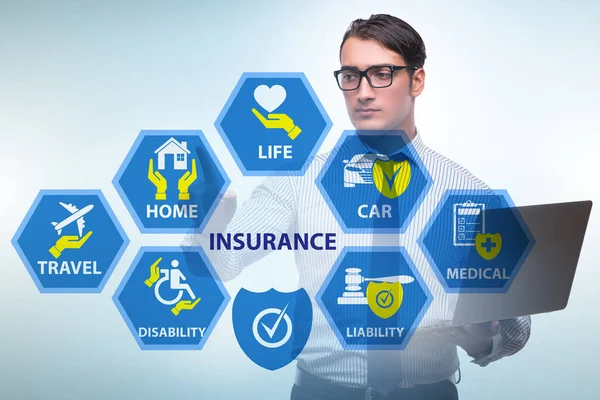 Concept of various types of insurance — Stock Photo, Image