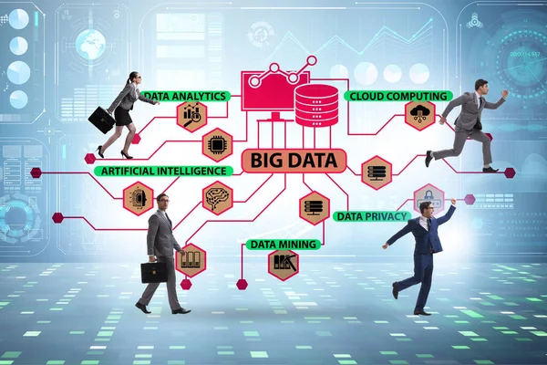 Big Data concept illustraion dans l'informatique moderne avec businessme — Photo