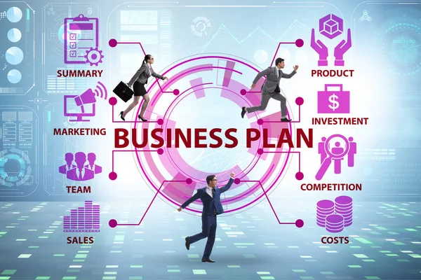 Business plan concept met zakenman — Stockfoto