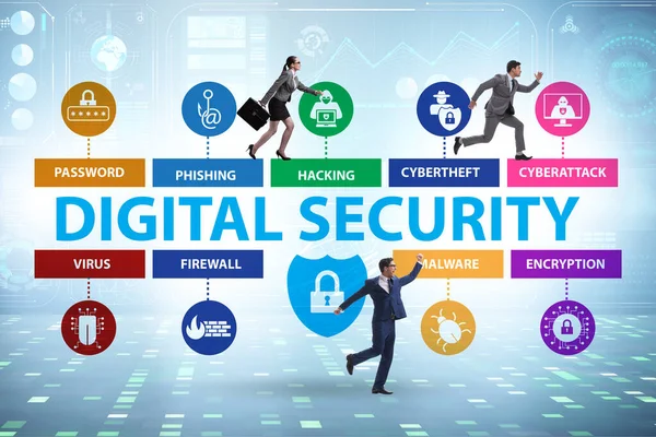 Digitales Sicherheitskonzept mit Schlüsselelementen — Stockfoto
