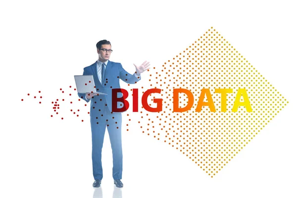 Begreppet big data och data mining med affärsman — Stockfoto
