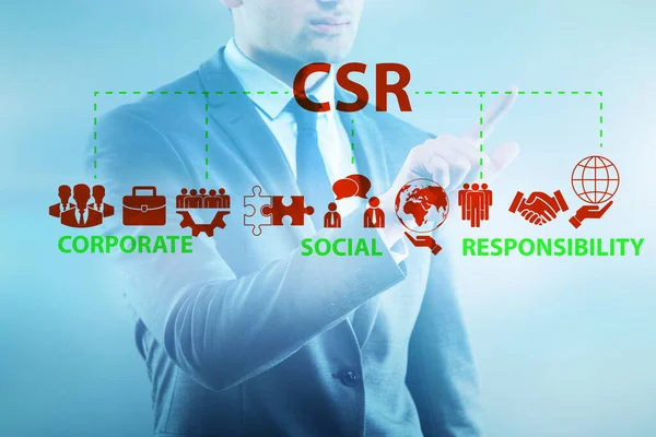 CSR-Konzept - Corporate Social Responsibility mit Businessma — Stockfoto