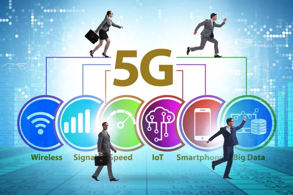 사업상의 사람들과의 빠른 네트워크의 개념 5g — 스톡 사진