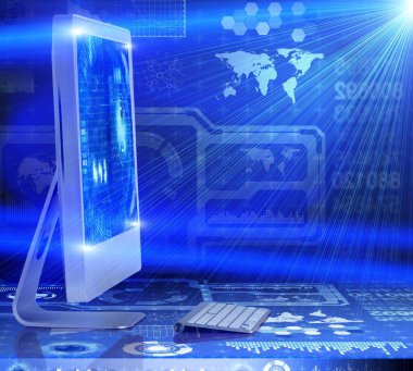 İş konseptinde bilgisayar ekranı