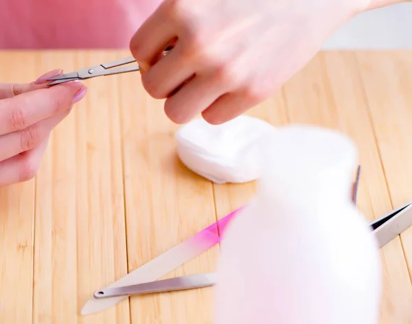 Produtos de beleza nail care tools pedicure closeup — Fotografia de Stock