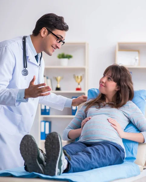 Mulher grávida visitante médico para consulta — Fotografia de Stock