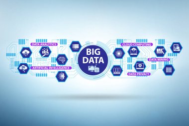 Modern hesaplamada büyük veri konsepti çizimi