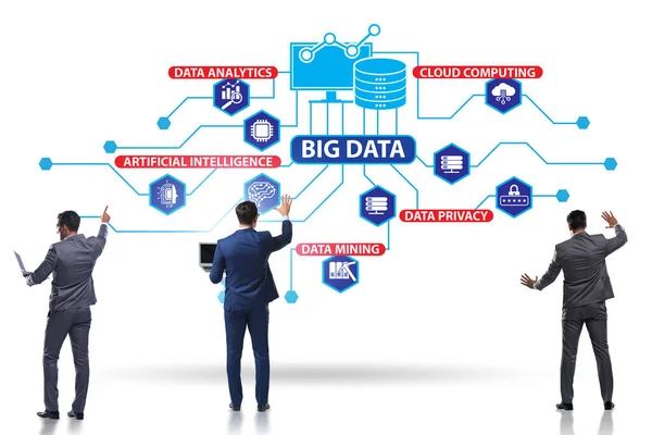 Ilustración del concepto de big data en la informática moderna con el mundo empresarial — Foto de Stock
